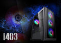 ATX Desktop Gaming Computer Case with Tempered Glass Window and ARGB LED Fans E68538
