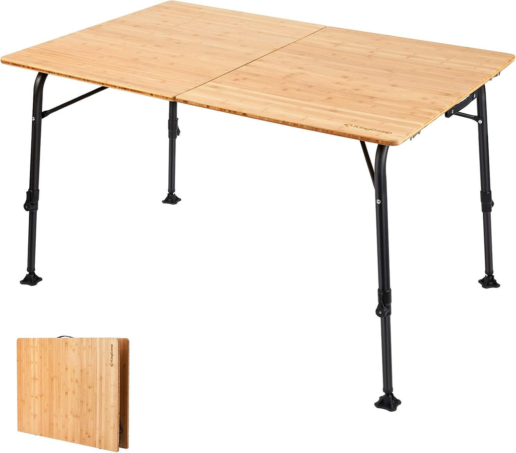 Folding Camping Table with Adjustable Height Aluminum Legs B692175