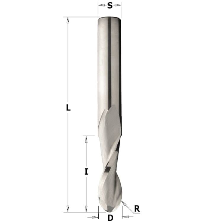 Solid Carbide Upcut Ball Nose Spiral Bit 1/2-Inch Diameter 1/2-Inch Shank X627