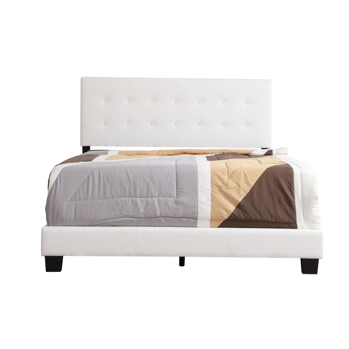 White Full Panel Bed E782
