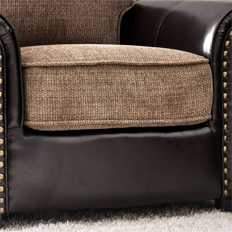 Brown Faux Leather Accent Chair P5001