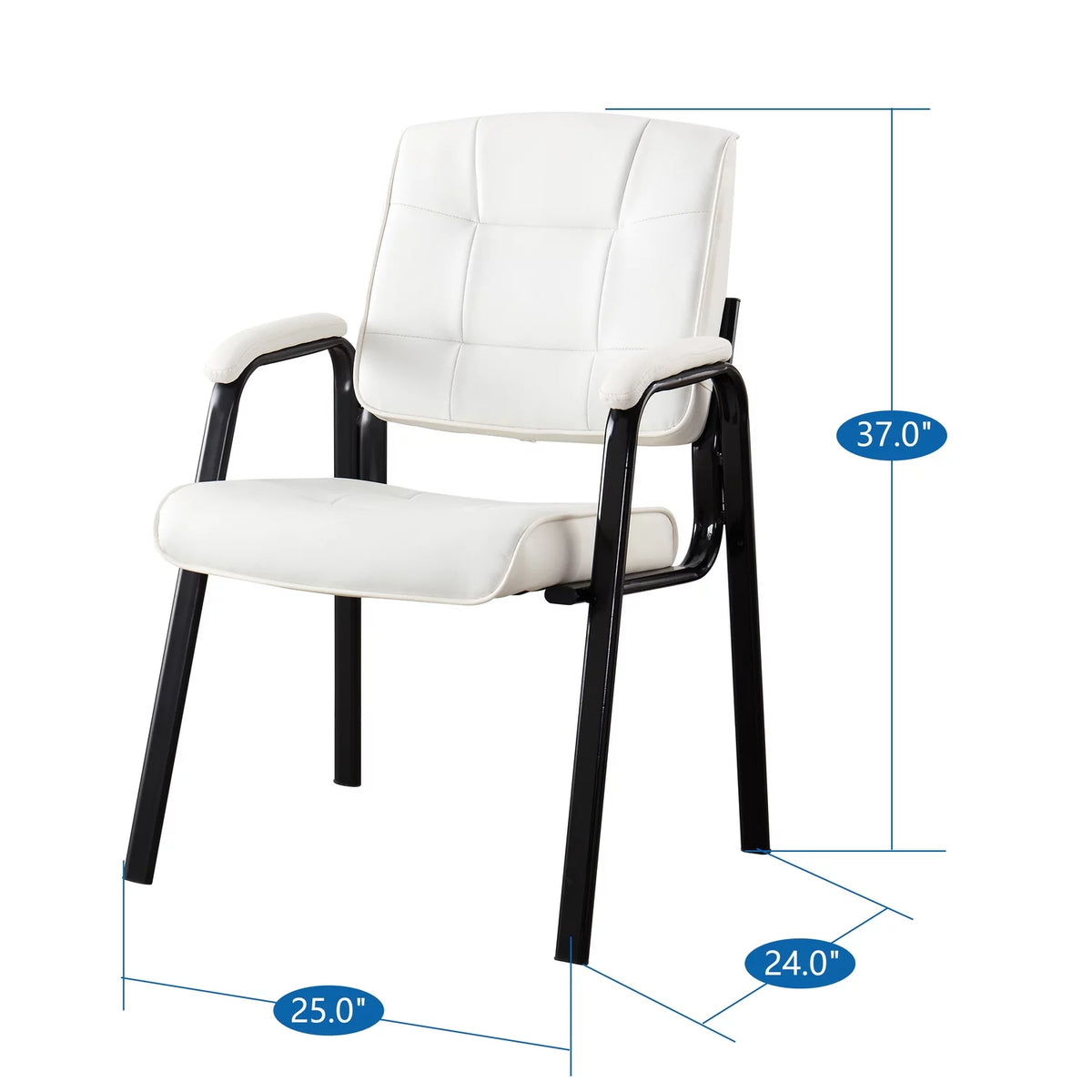 White Leather Executive Chair with Padded Arm Rest M8792