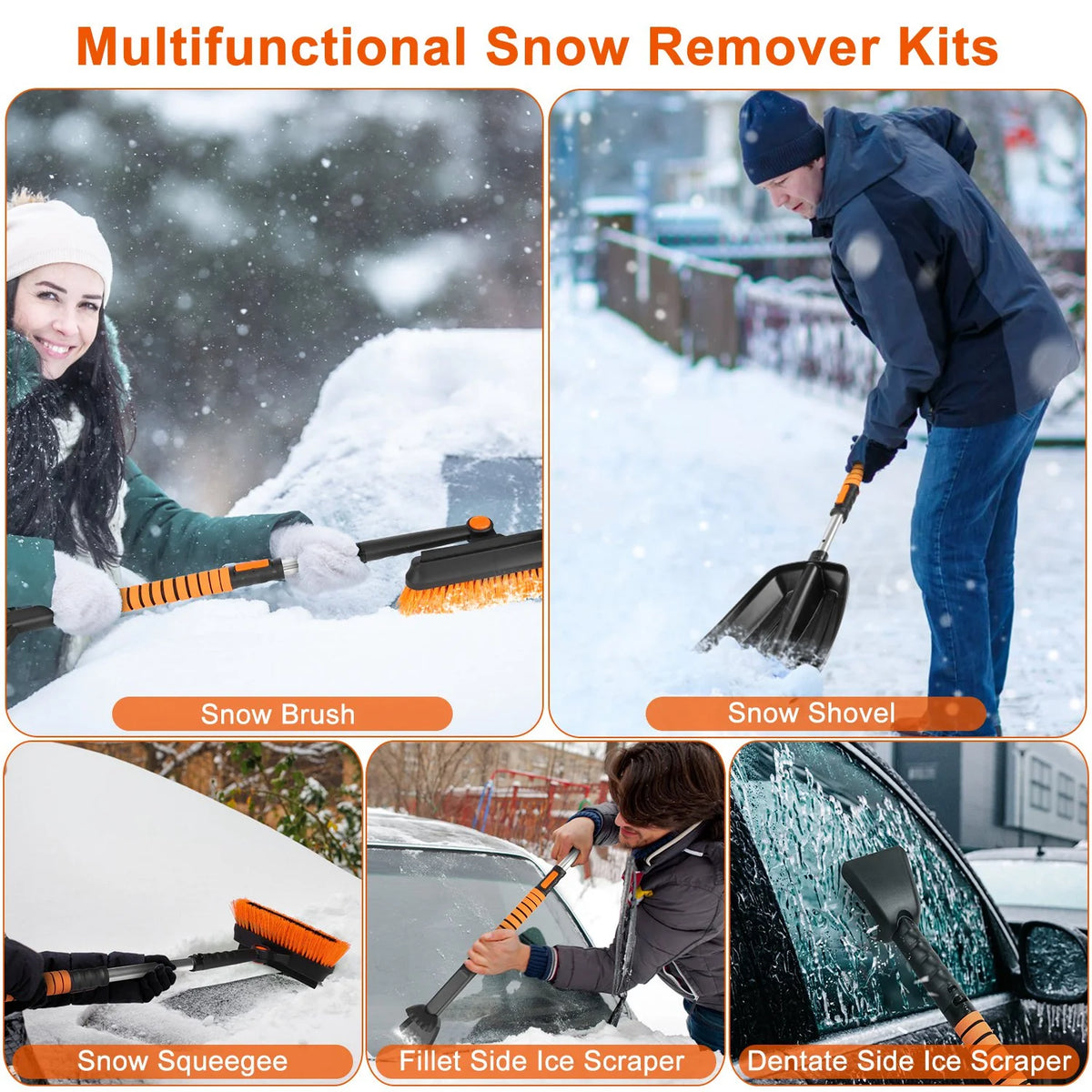Telescopic Ice Scraper Snow Brush Shovel Kit I223