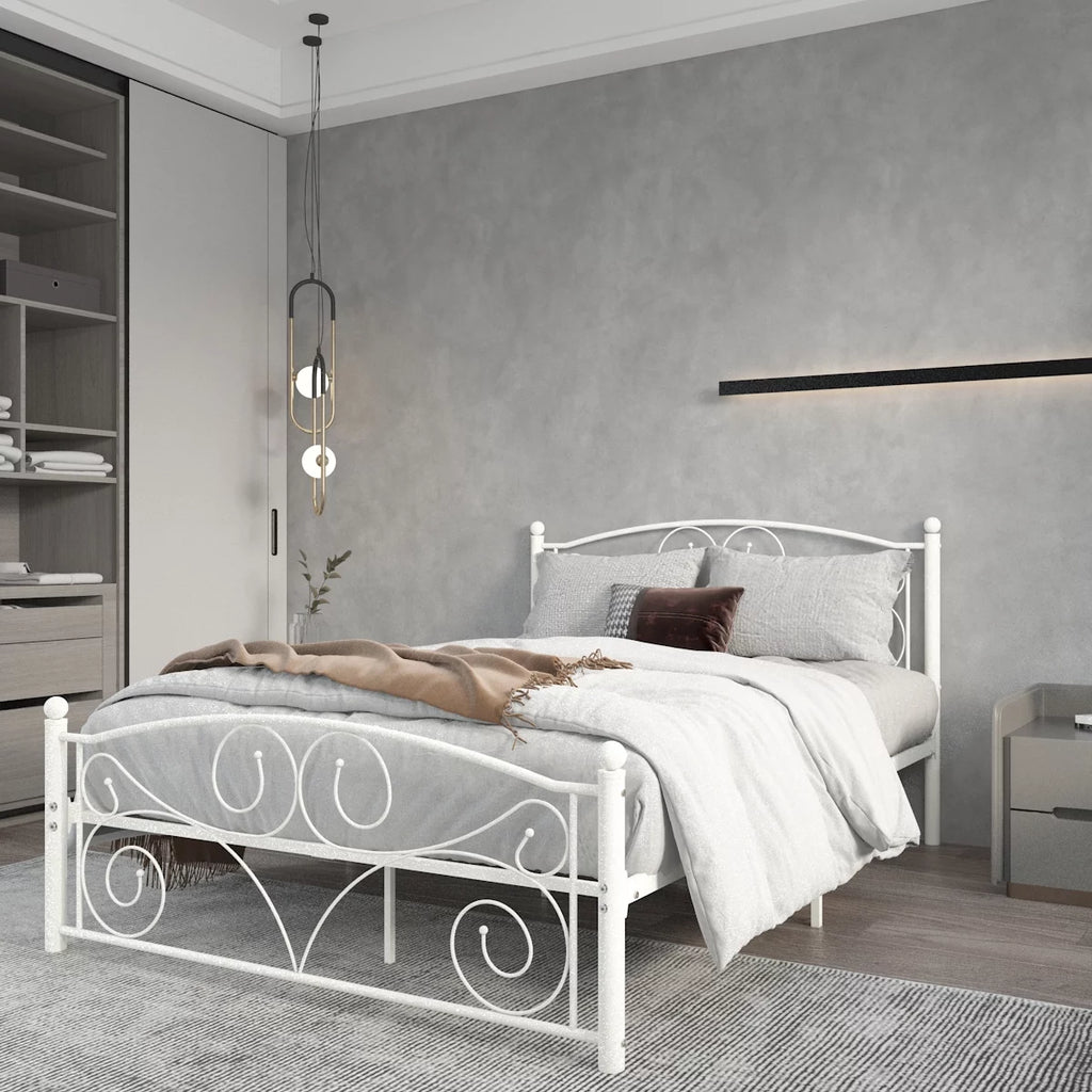 Full Size Metal Bed Frame with Headboard and Footboard I956