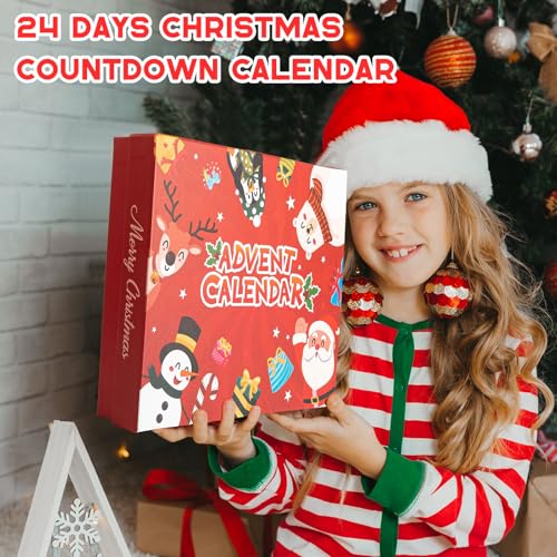 Christmas Advent Calendar with 24 Fidget Mochi Squishies Toys F9515