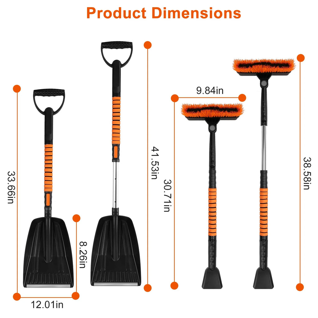 Telescopic Ice Scraper Snow Brush Shovel Kit I223