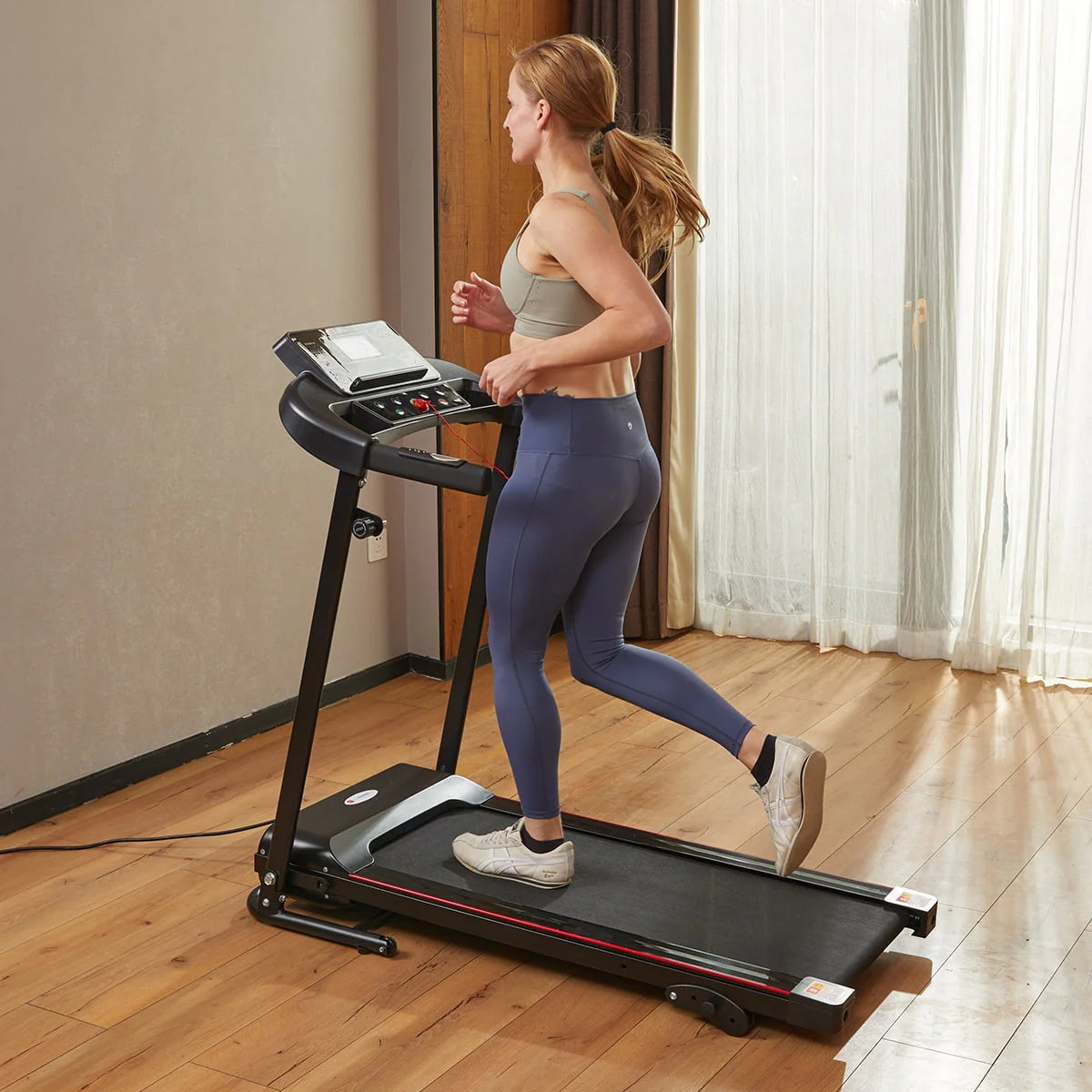 Foldable Treadmill with Incline 220lbs Black T87799