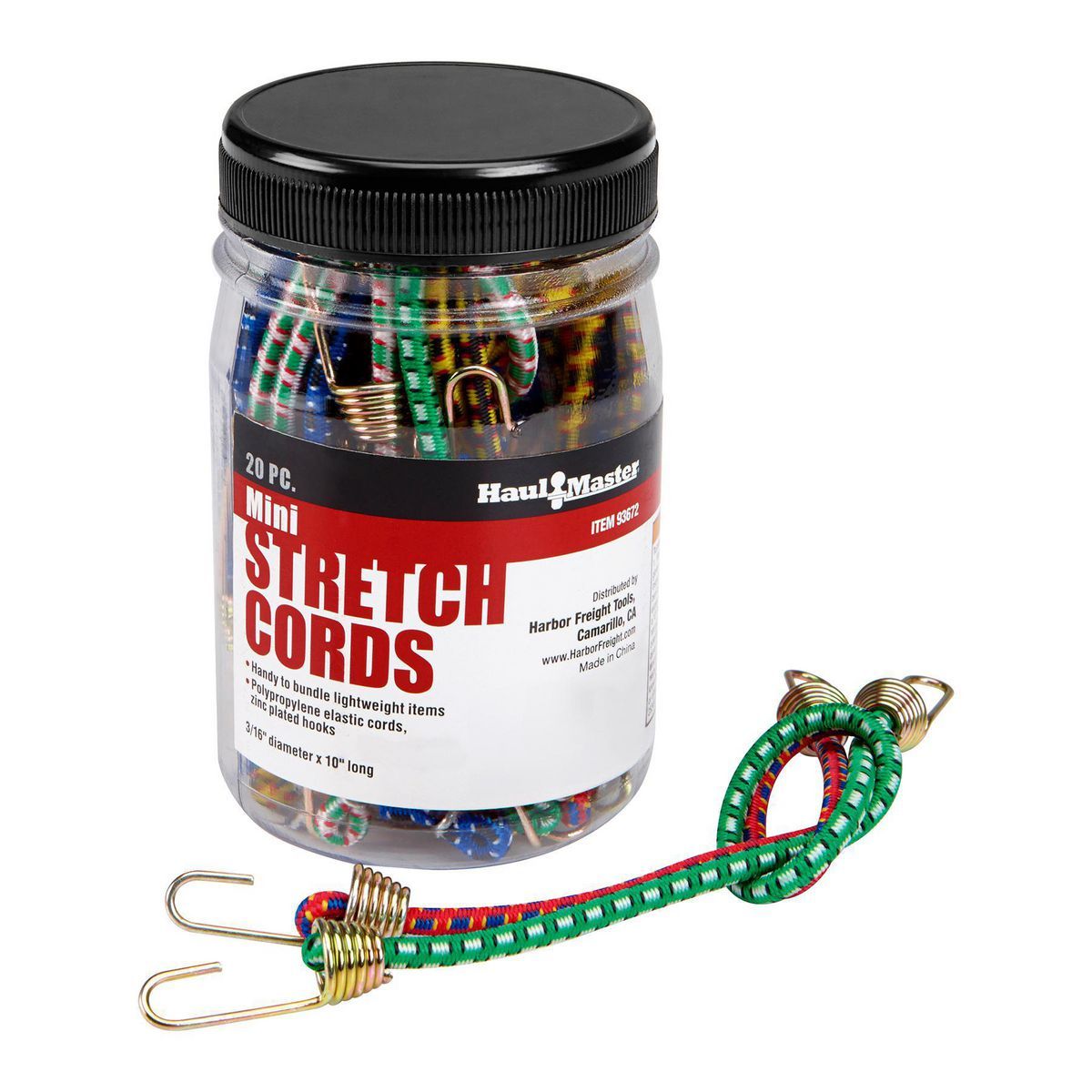 Mini Elastic Stretch Cords, 20-Piece G18333
