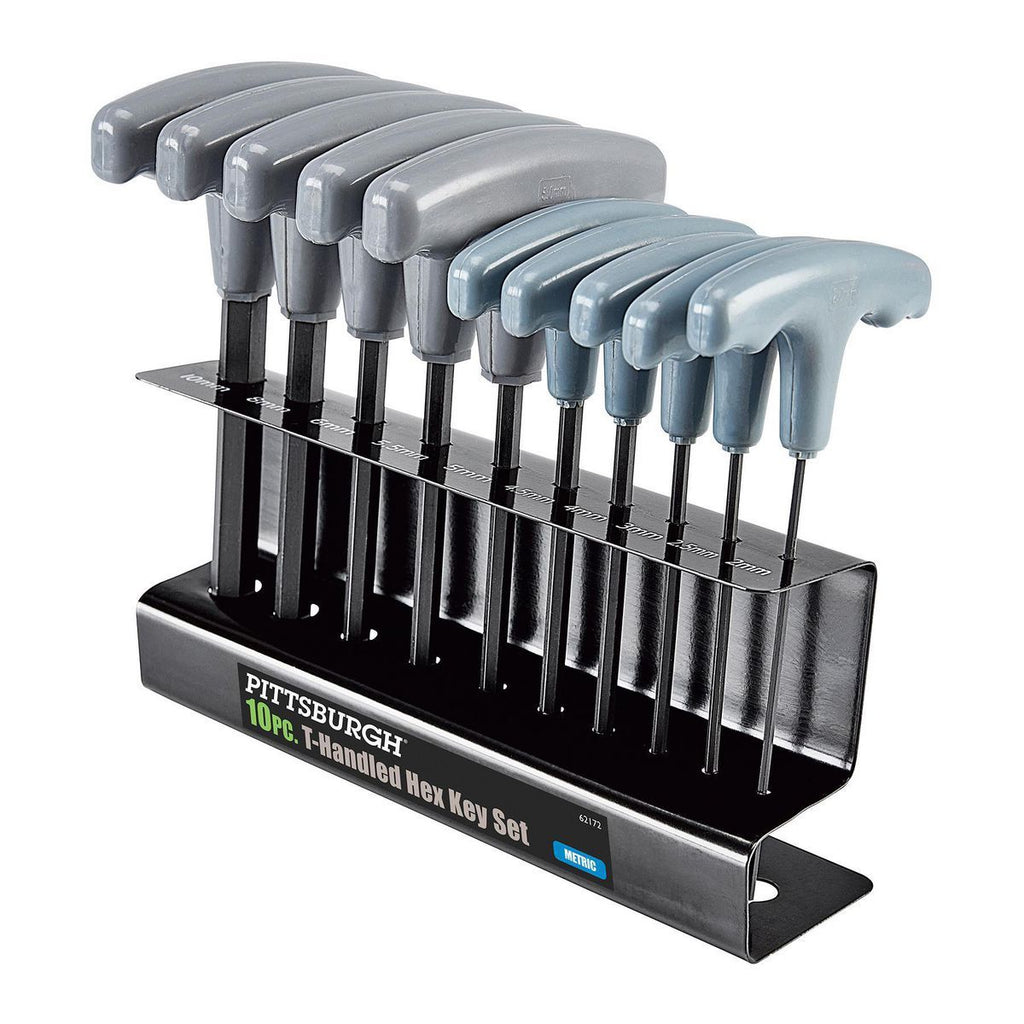Metric T-Handle Hex Key Set, 10 Piece X49472