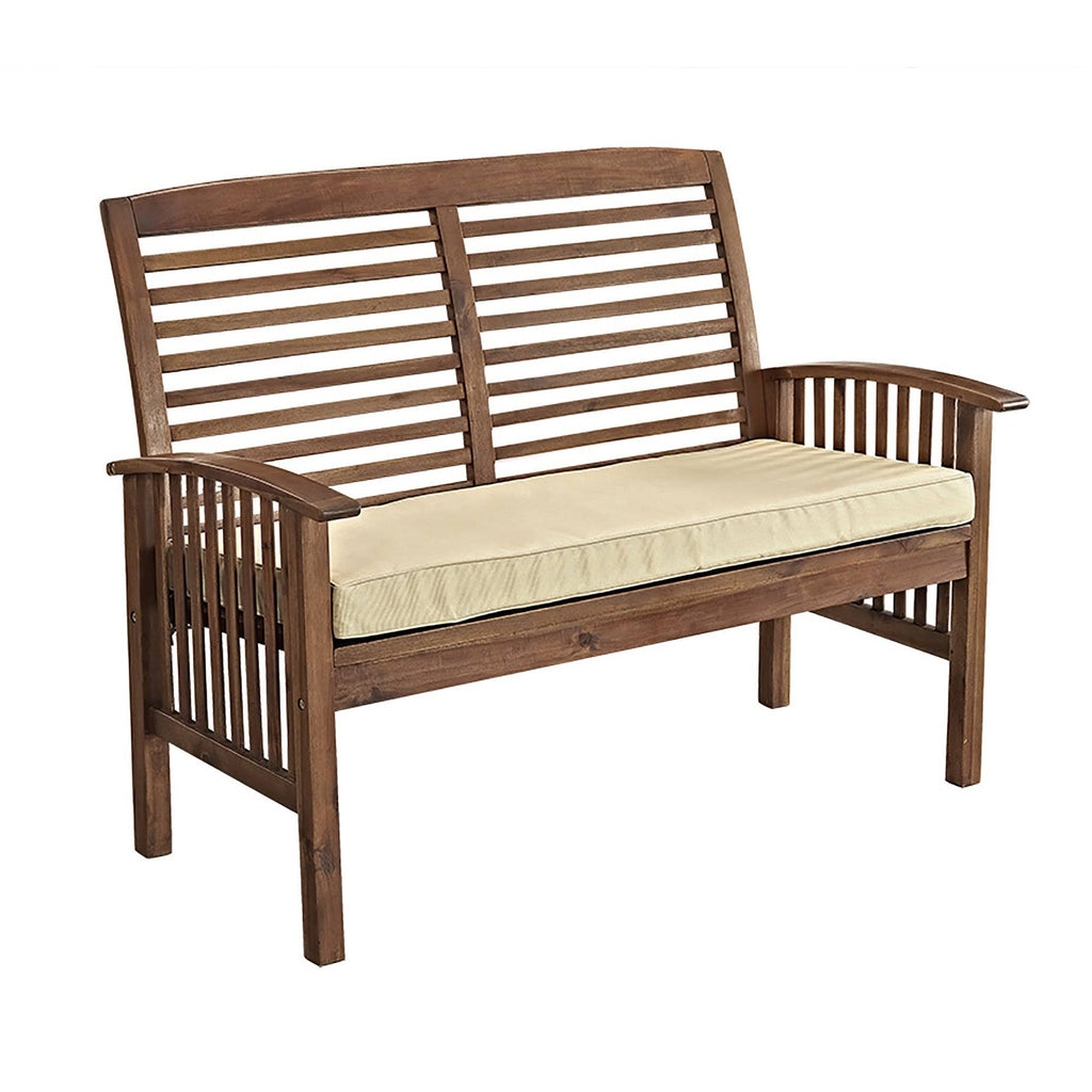Acacia Wood Patio Loveseat Bench C148