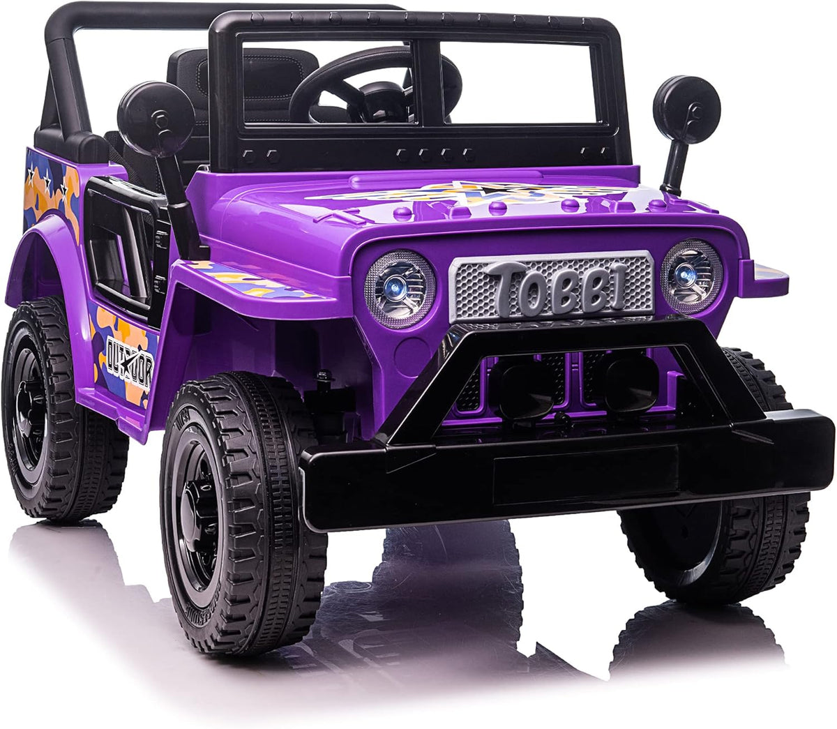 12V Kids Ride On Truck Car with LED Lights Openable Doors D7884