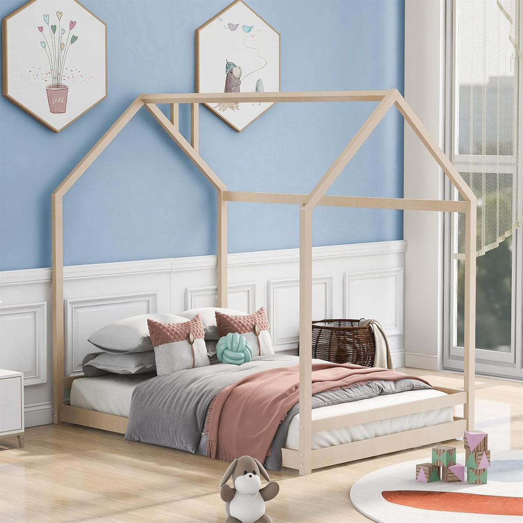 Twin Size White Wooden House Bed F609967