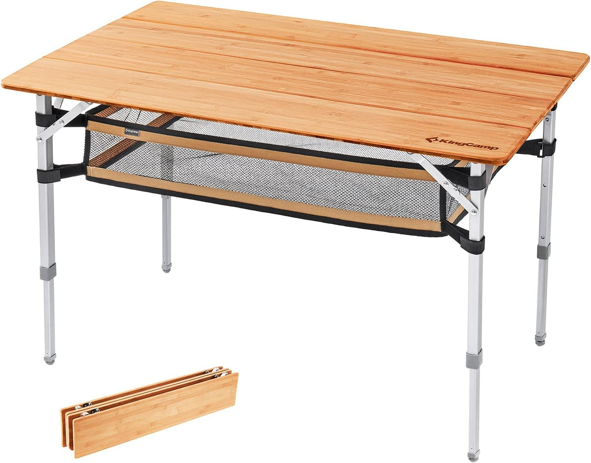 Folding Camping Table with Adjustable Height Aluminum Legs B692175