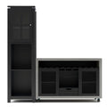 Wood 2pc Server and Wine Bar Cabinet Set in Black F7335