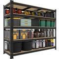 5 Tier Adjustable Heavy Duty Metal Shelving Unit, Black, 2 PCS U7002