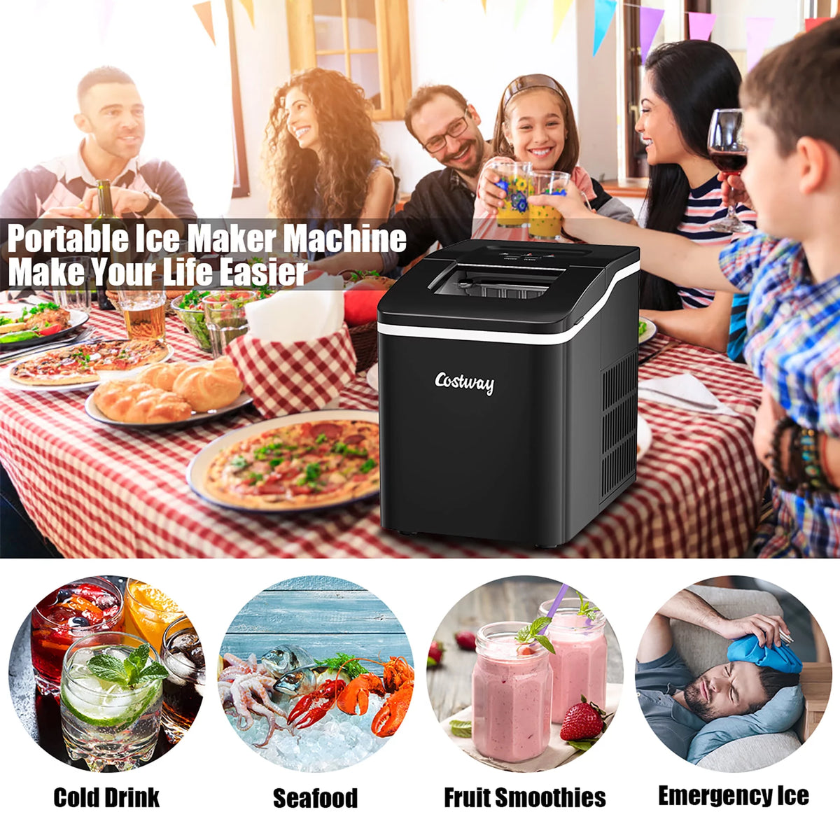Portable Countertop Ice Maker with Scoop Z467
