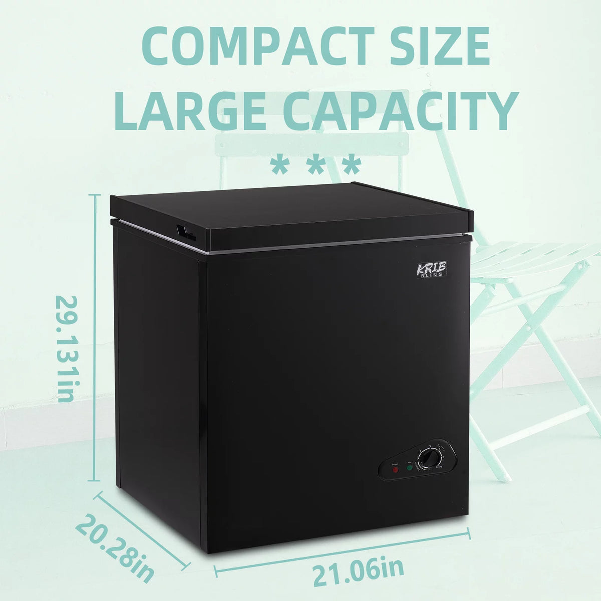 3.5 Cu.Ft Black Chest Freezer with Removable Basket Y95258