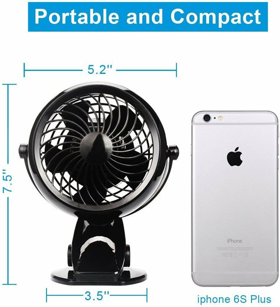 Battery Operated Fan with Clip, 5 Inch U212