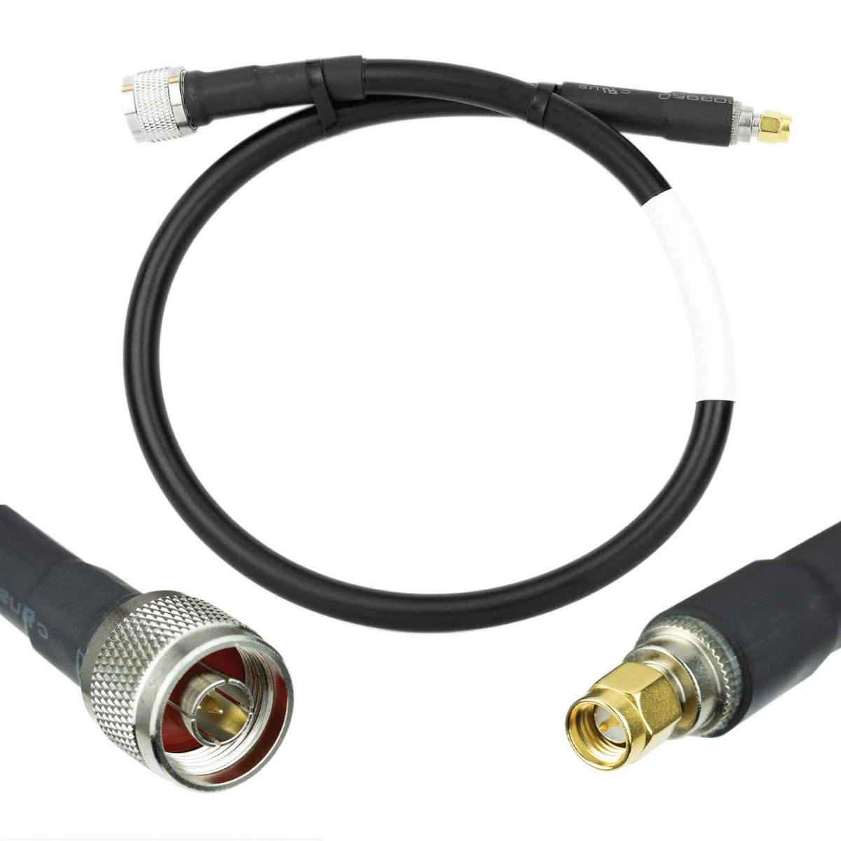 50-ohm N-Male to N-Male Black Coax Cable 60ft S151
