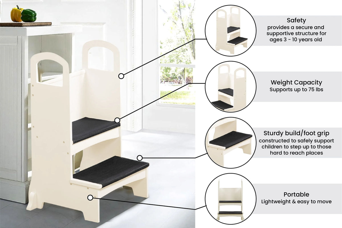 Espresso Wooden Kids Step Stool N797