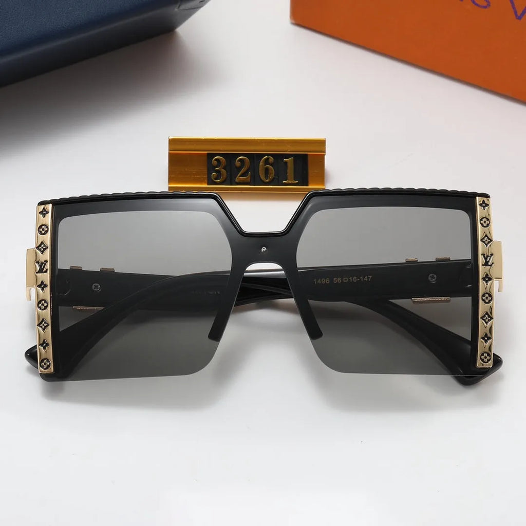 Luxury Four-Leaf Flower Half-Frame Polarized Sunglasses D28177