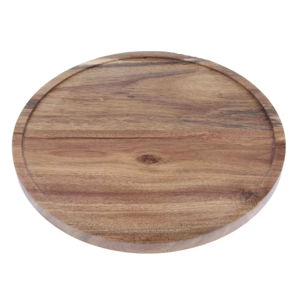 Wooden Rotating Cake Plate with Glass Lid Q70844