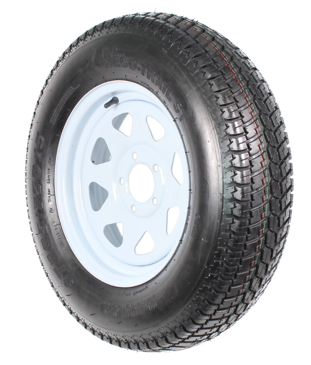 ST205/75D15 5 Lug Trailer Tire On Rim C30831