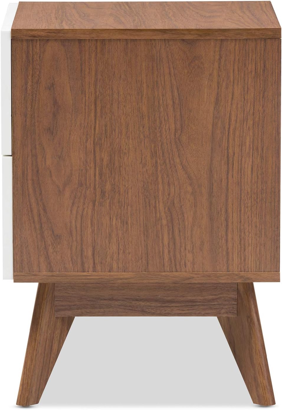 White and Walnut 3-Drawer Wood Nightstand E3793
