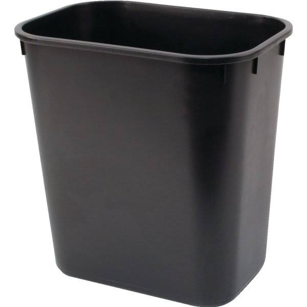 13 Quart Rectangular Wastebasket Black Package of 12 N892