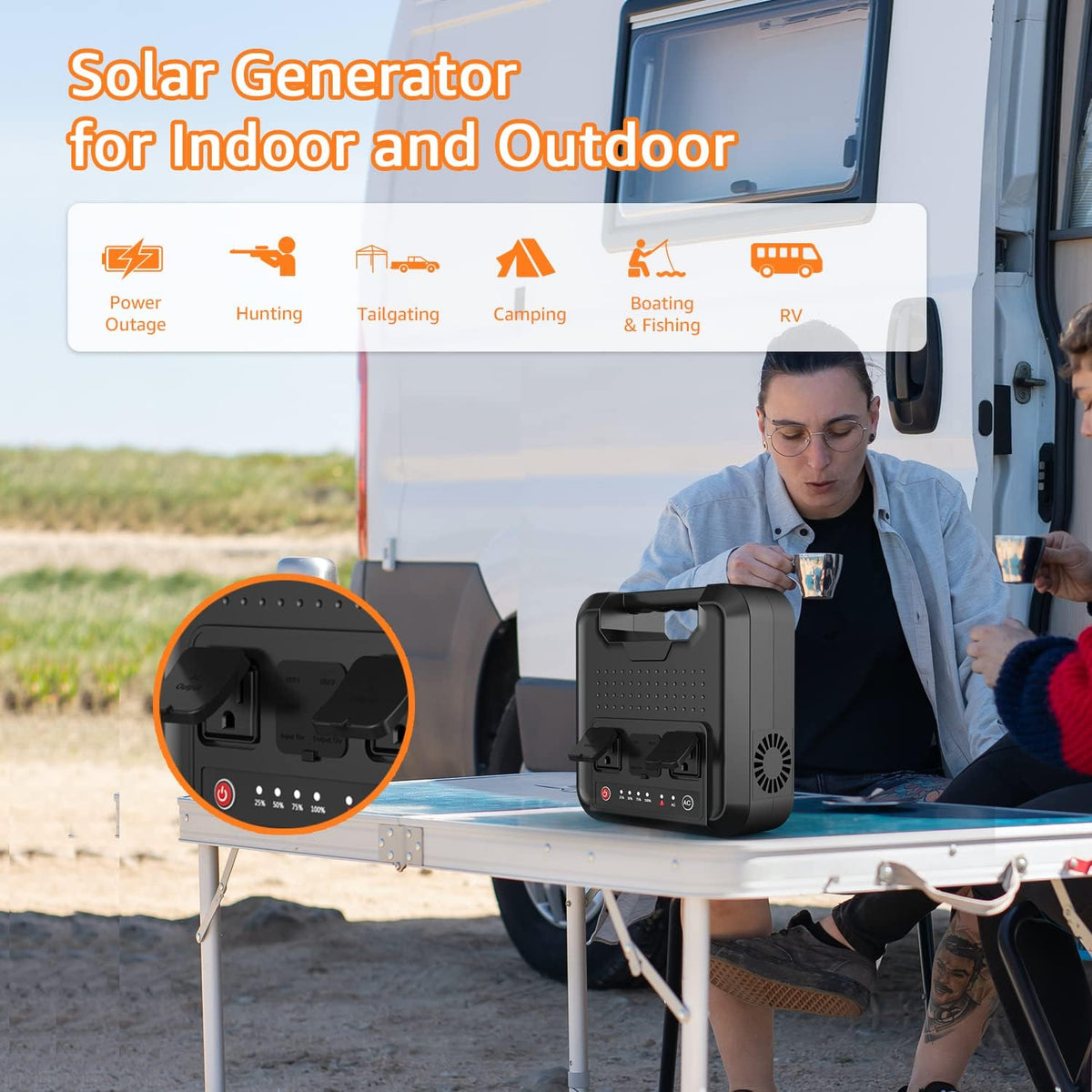 Portable Power Bank with AC Outlet 220Wh 60000mAh 110V 300W Battery Backup H3248