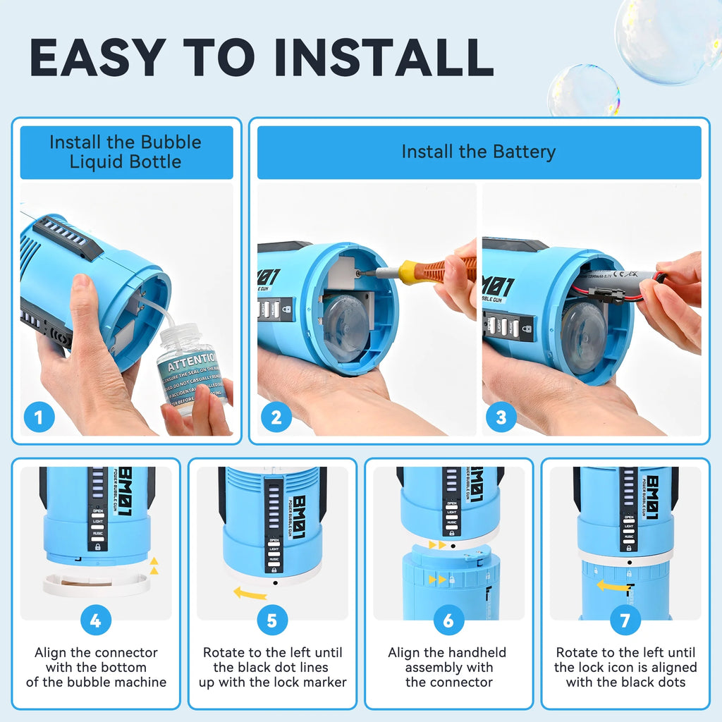 2 in 1 Rechargeable Bubble Gun with Sound and Light E37928