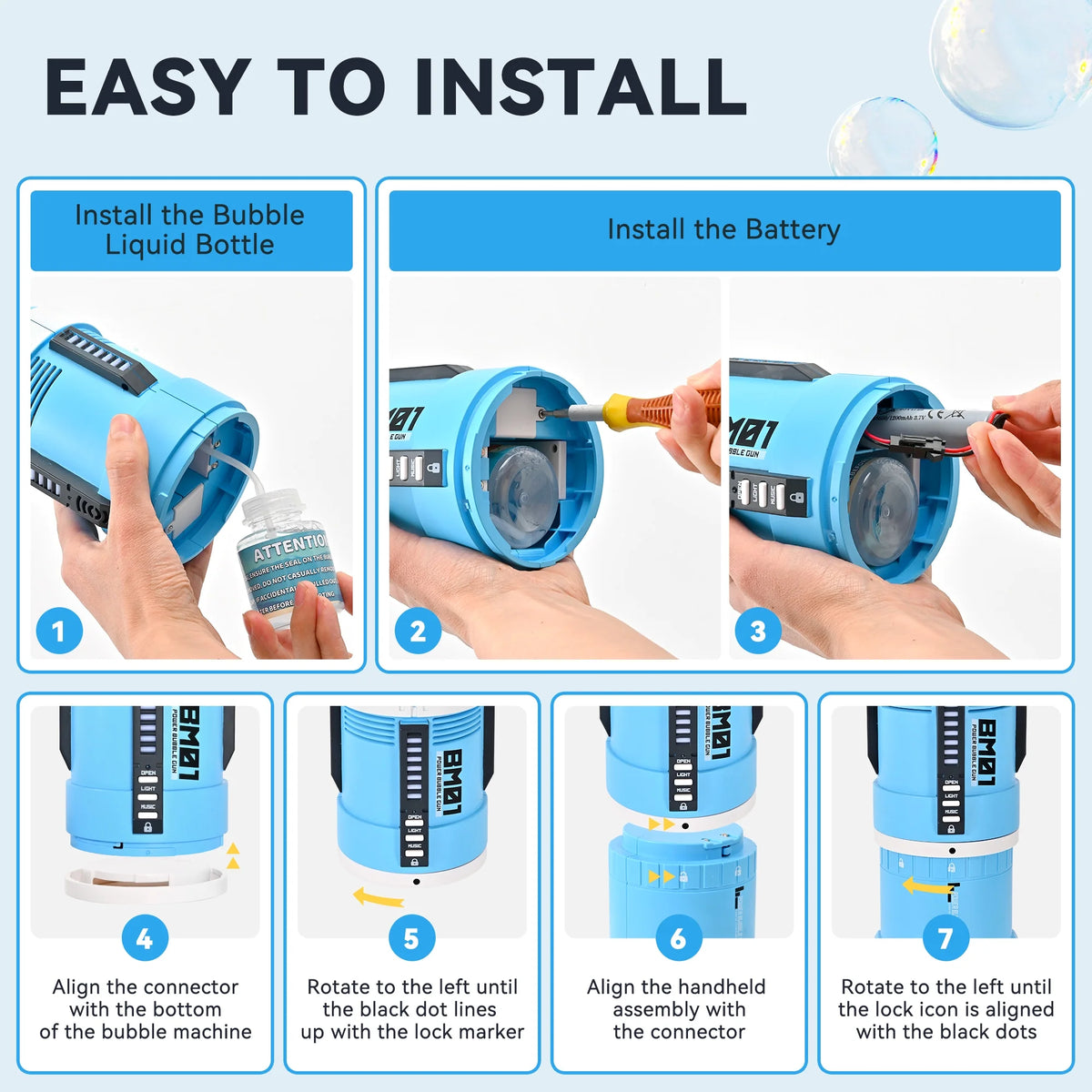 2 in 1 Rechargeable Bubble Gun with Sound and Light E37928