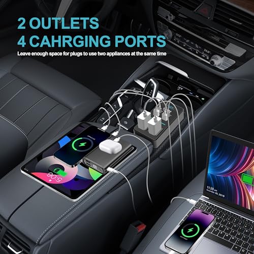 Car Power Inverter 12V to 110V AC with LCD Display 65W USB-C M400171
