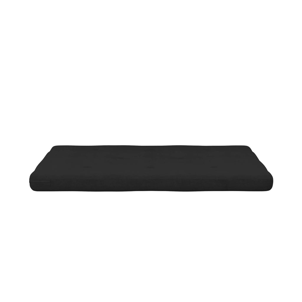 6-Inch Futon Mattress with Tufted Cover, Full, Light Gray Linen B541