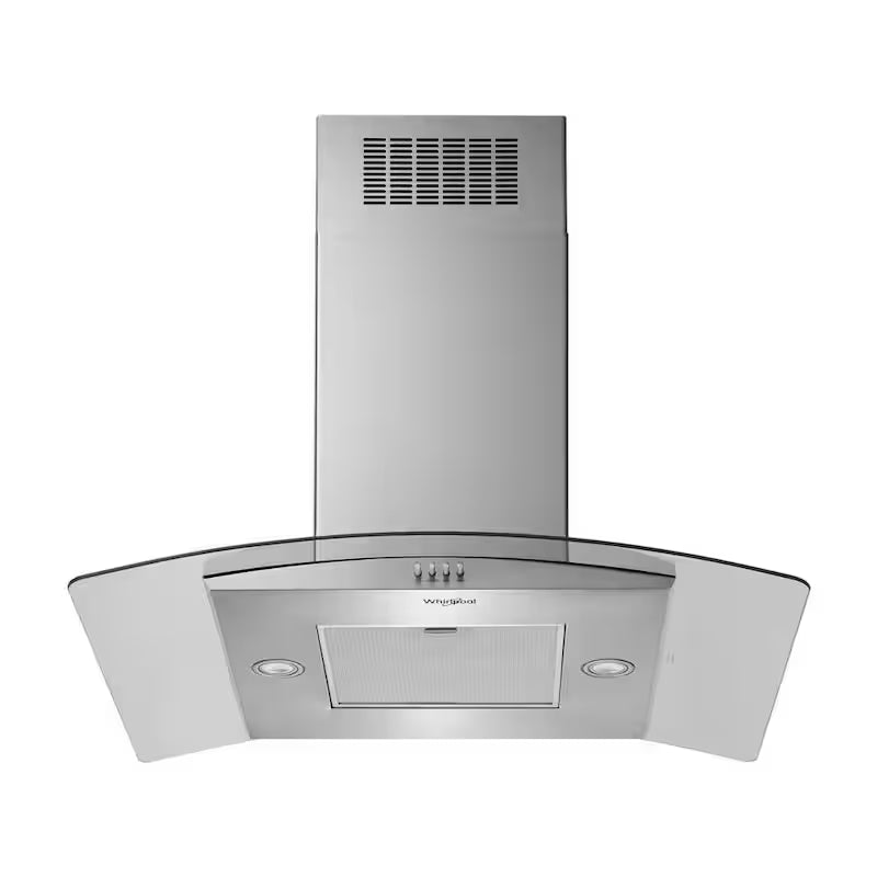 36 in. 400 CFM Curved Glass Island Mount Range Hood with Light in Stainless Steel E438