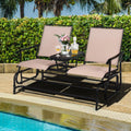 Brown 2 Person Outdoor Patio Glider Loveseat A58238