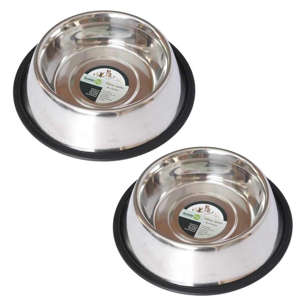 2 Pack Stainless Steel Non-Skid Pet Bowl P60517