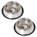 2 Pack Stainless Steel Non-Skid Pet Bowl P60517