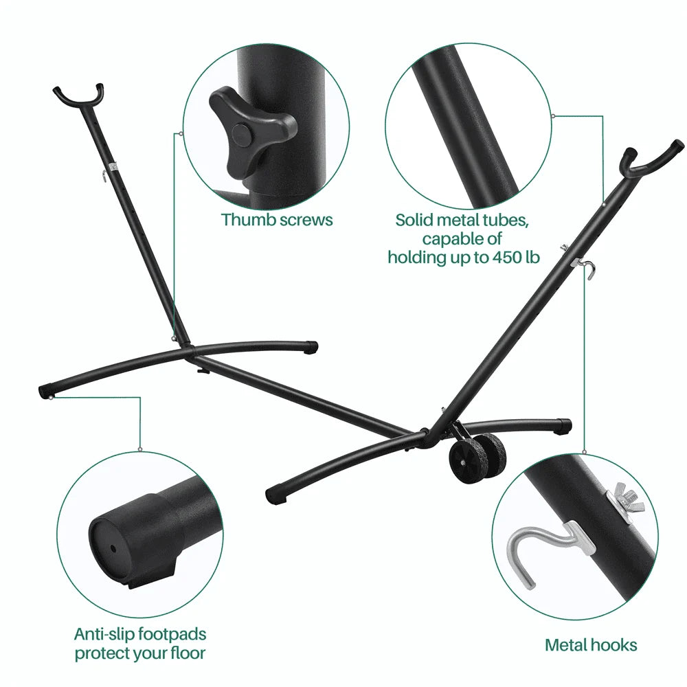 2-people Outdoor Hammock with Wheeled Stand Z75623