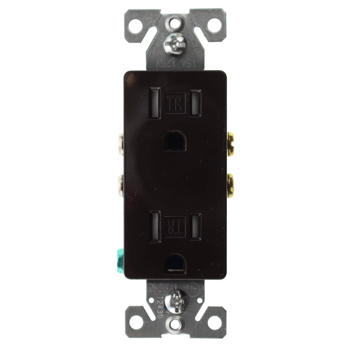 Duplex Decorator Receptacle Outlet, 15-Amp, 120-Volt, Brown, 32-Pack I95692