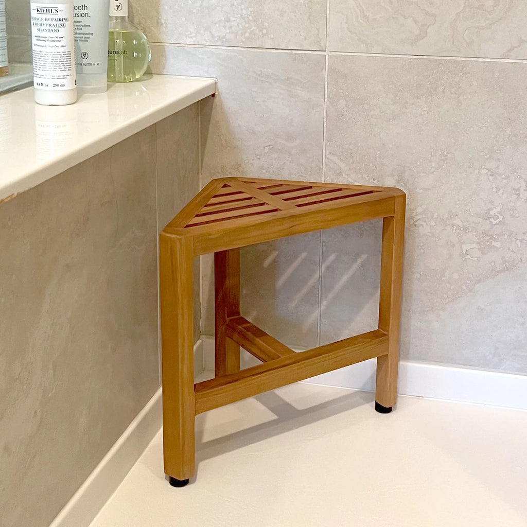 Solid Teak Corner Foot Stool Side Table T7108