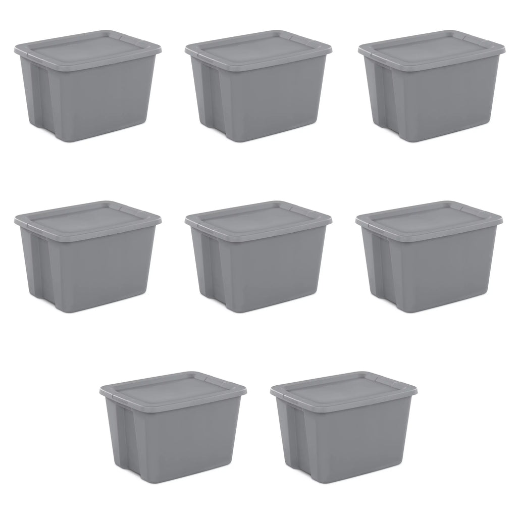 18 Gallon Plastic Tote Box, Set of 8 X5213