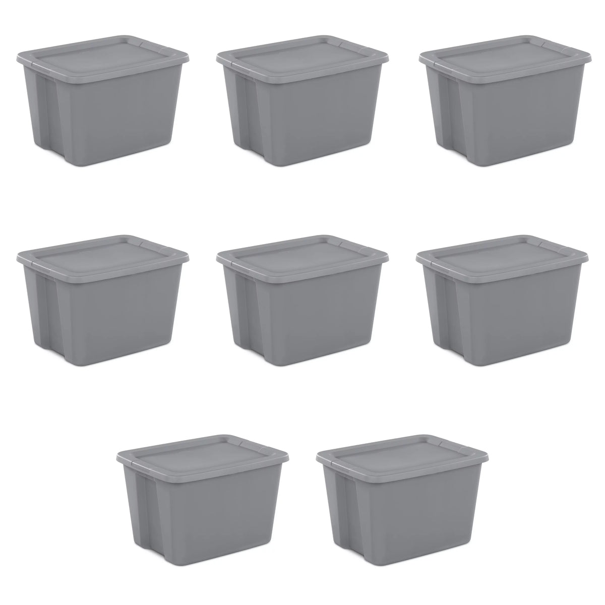 18 Gallon Plastic Tote Box, Set of 8 X5213