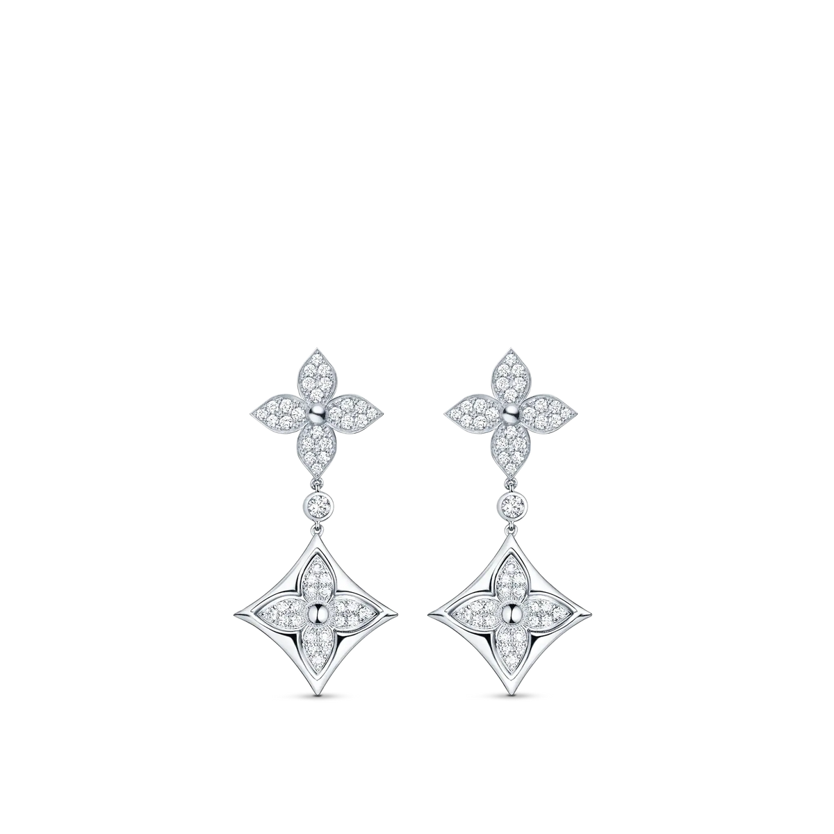 White Gold and Diamond Long Earrings G53956