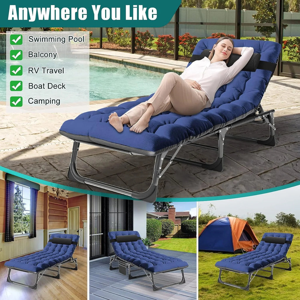 Folding Chaise Lounge Chair 5-Position Heavy Duty U9436