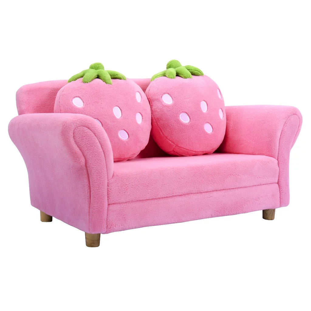 Kids Sofa Armrest Chair with 2 Pillow Pink I724784