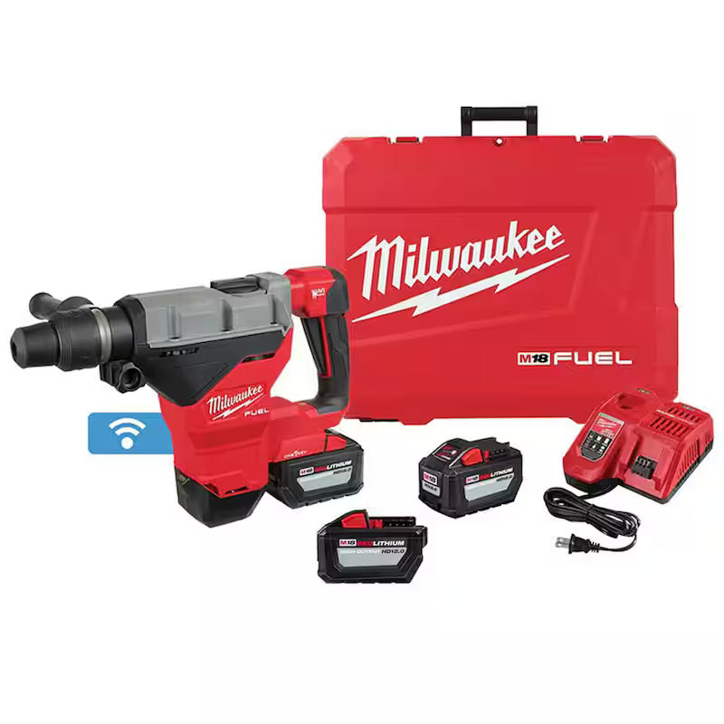 18-Volt Lithium-Ion Brushless Cordless SDS-MAX Rotary Hammer Kit with Three 12.0 Ah Batteries P317