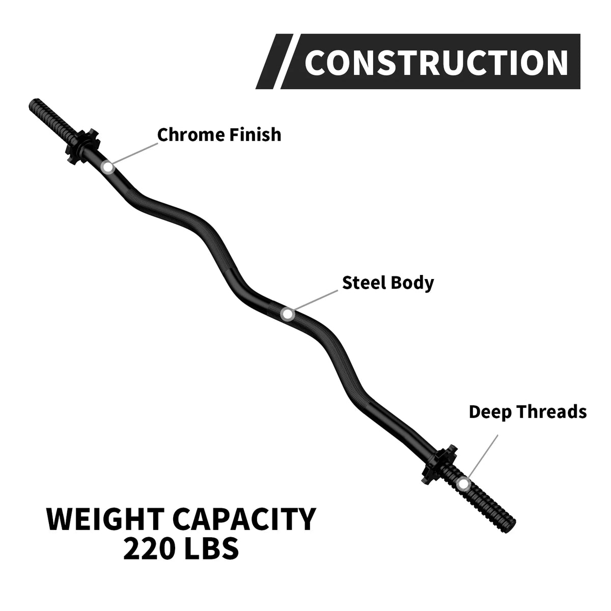 47'' Olympic Curl Bar with Collars Z328