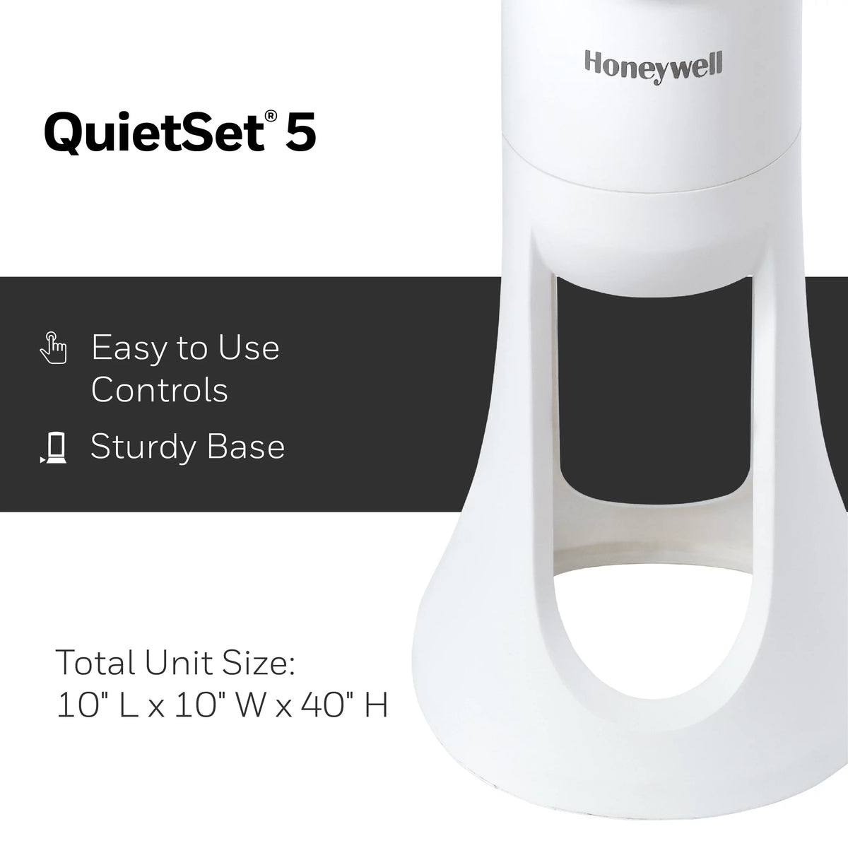 Black QuietSet Oscillating Electric Tower Fan M80633