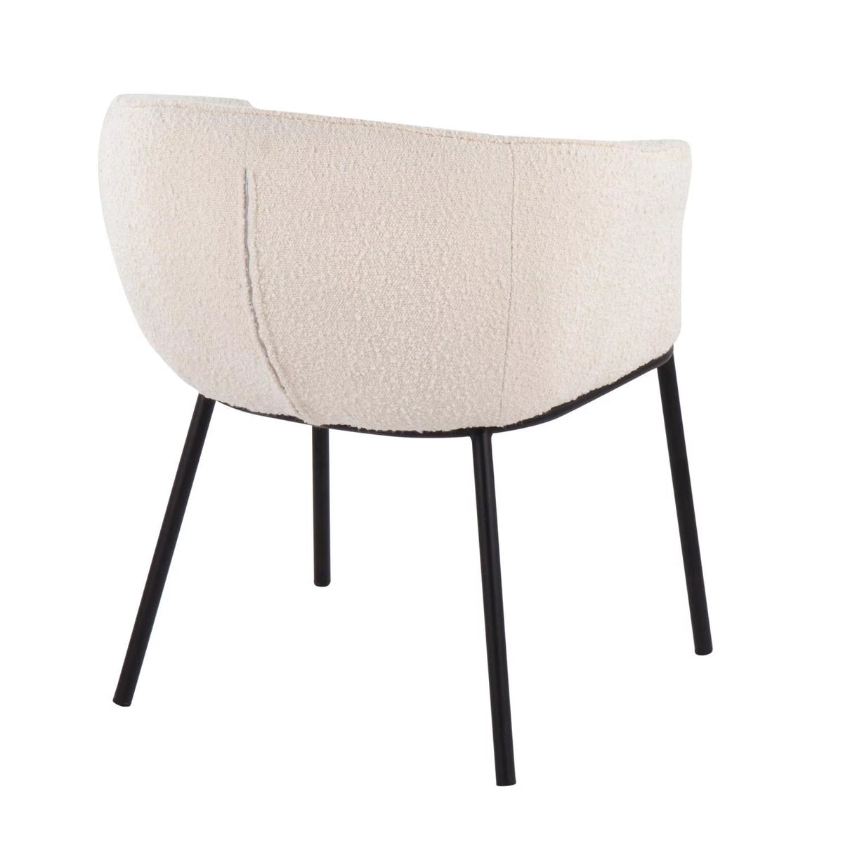 Contemporary Chair in Black Steel and White Sherpa Fabric L134969